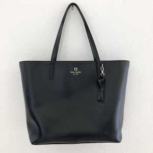 Kate Spade New York Sawyer Street Maxi Leather Tote Black With Pink lining